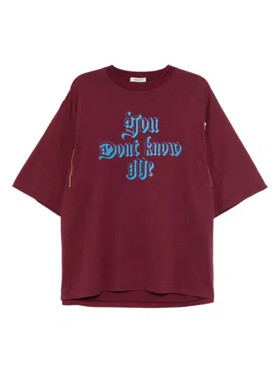 Undercover Printed T-shirt In Burgundy