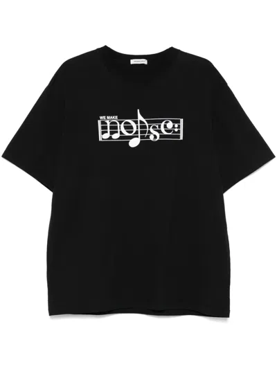 Undercover Black Graphic Short-sleeve T-shirt With Musical Design