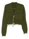 Undercover Printed-trim Cardigan In Green