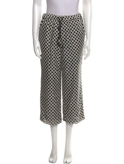 Pre-owned Undercover Printed Wide Leg Pants In Black