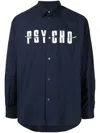 Undercover X Psycho Slogan-print Long-sleeve Shirt In Blue