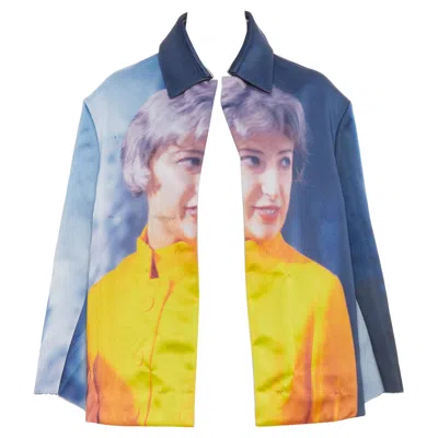 Pre-owned Undercover Rare  Cindy Sherman Print Blue Yellow Polyester Silk Jacket Jp2 M