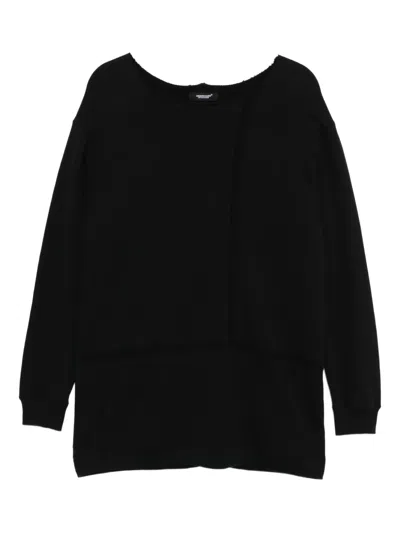 Undercover Raw-edge Sweater In Black