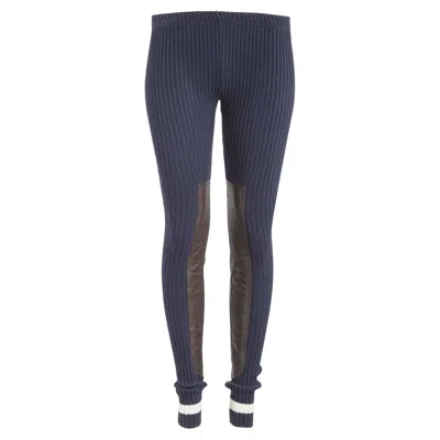 Pre-owned Undercover Ribbed Panel Leggings In Black