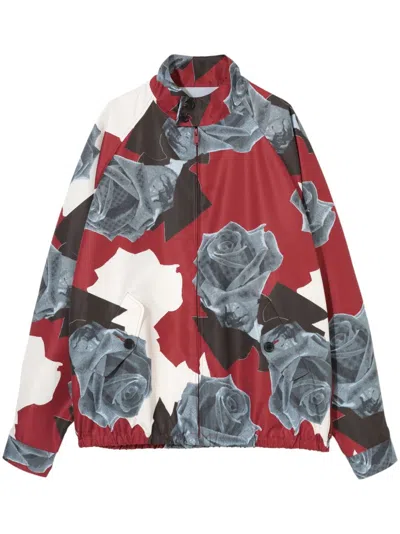 Undercover Rose-print Zip-up Jacket In 红色