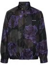 Undercover Rose-print Zip-up Jacket In Black