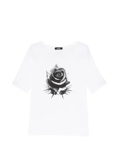 Undercover Rose-print T-shirt In White