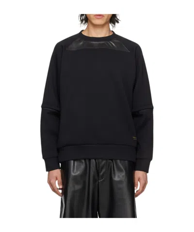 Undercover Round Collar Detachable Sleeve Sweater In Black