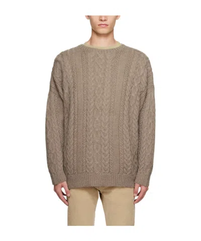 Undercover Round Neck Long Sleeve Sweater In Brown