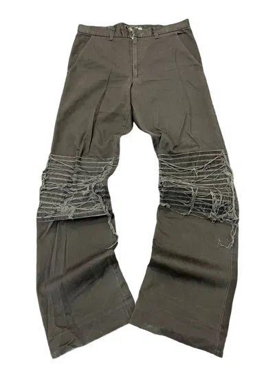 Pre-owned Undercover Scab Damage Pants In Dark Khaki Green