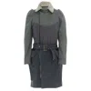 Undercover Shearling Collar Padded Cashmere Wool Belted Coat In Grey