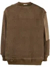 Undercover Sherpa-fleece Panelled Jumper In Brown