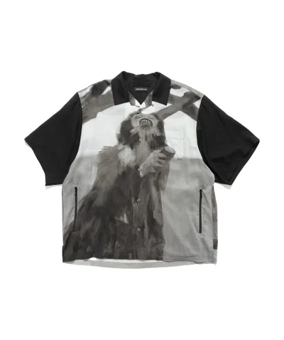 Undercover Short-sleeved Illustration-print Shirt In Gray