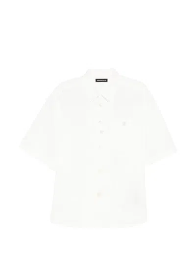 Undercover Short-sleeve Button-up Shirt In White