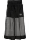 Undercover Silk-overlay Wide-leg Trousers In Black