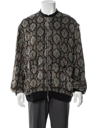 Pre-owned Undercover Silk Printed Utility Jacket W/ Tags In Black