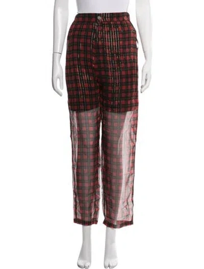 Pre-owned Undercover Silk Wide Leg Pants W/ Tags In Red