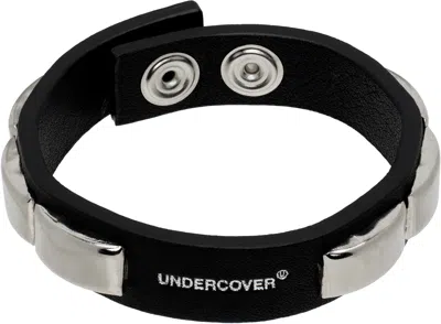 Undercover Silver Stud Leather Bracelet In Blackxslv