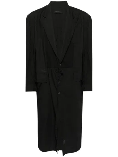 Undercover Single-breasted Cotton Coat In Black