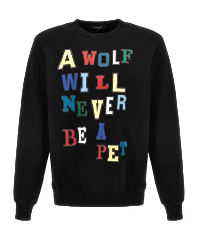 Undercover Slogan Cotton Sweater In Black