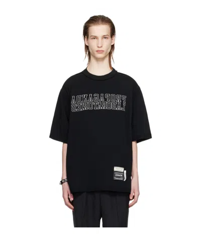 Undercover Slogan-embroidered Cotton T-shirt In Black