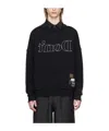Undercover Slogan-embroidered Drop-shoulder Sweatshirt In Black
