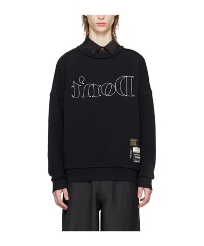 Undercover Slogan-embroidered Drop-shoulder Sweatshirt In Black