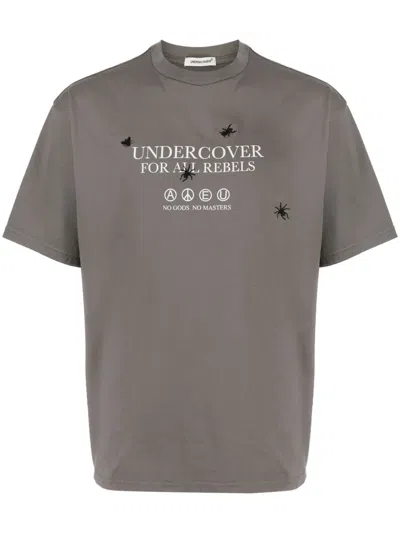 Undercover Slogan-print Cotton T-shirt In 灰色