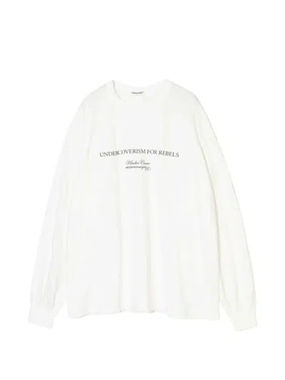 Undercover Slogan-print Long-sleeve Sweatshirt In White