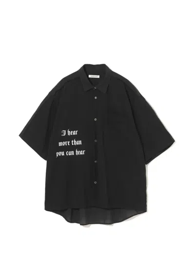 Undercover Slogan-print Shirt In Black