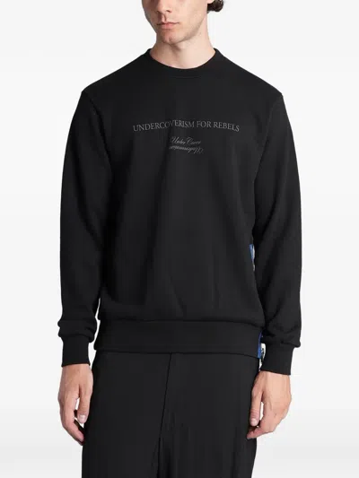 Undercover Slogan-print Zip-detail Sweater In Black
