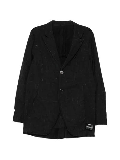 Undercover Slub-texture Notched-lapels Blazer In Black
