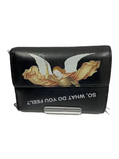 Pre-owned Undercover "so What Do You Feel" Angel Leather Wallet In Black