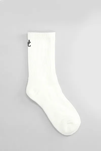 Undercover Socks In White Cotton