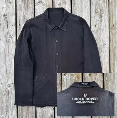 Pre-owned Undercover Spring Summer 1994 Distressed Work Jacket (m-l) In Black