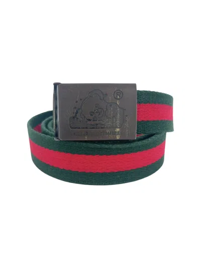 Pre-owned Undercover Ss02 Illusion Of Haze Gucci Bear Belt In Green