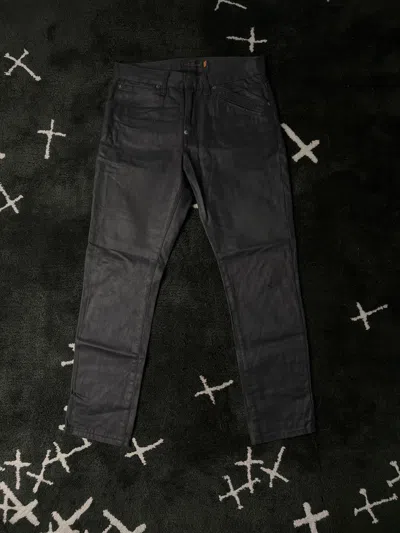 Pre-owned Undercover Ss07 - “purple” Waxed Lightning Bolt Denim Jeans In Black
