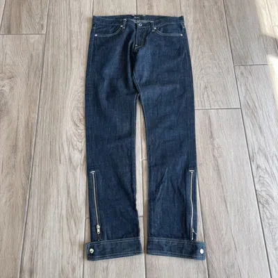 Pre-owned Undercover Ss10 'less But Better' Lightning Bolt Denim Jeans In Blue