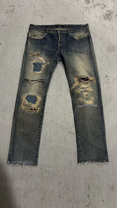 Pre-owned Undercover Ss2010 Silver Yarn 68 Denim In Multi
