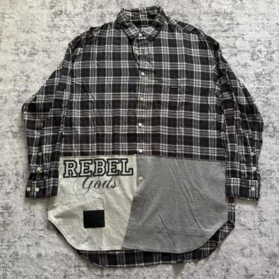 Pre-owned Undercover Ss22 Rebel Gods Hybrid Flannel Shirt | Size 2 In Multi