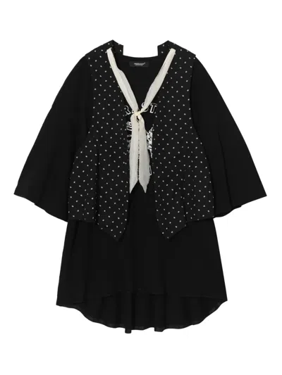 Undercover Star Print Tie Top In Black