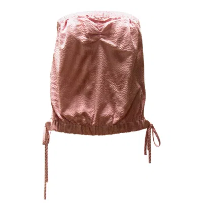 Pre-owned Undercover Strapless Seersucker Tube Top In Brown