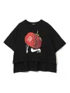 Undercover Graphic Print Asymmetrical Cotton T-shirt In Black