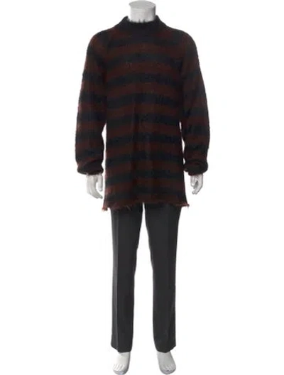 Pre-owned Undercover Striped Mock Neck Pullover In Multicolor