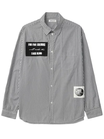 Undercover Striped Shirt In 黑色