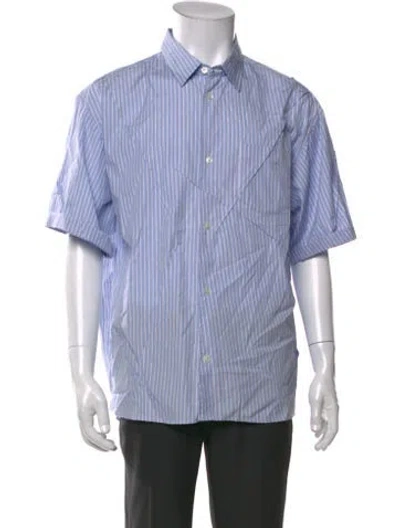 Pre-owned Undercover Striped Short Sleeve Shirt In Blue