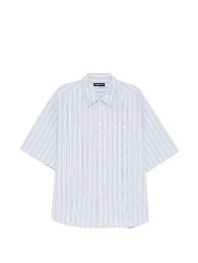 Undercover Striped Short-sleeve Shirt In White