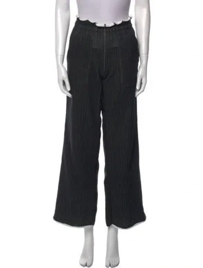 Pre-owned Undercover Striped Straight Leg Pants In Black