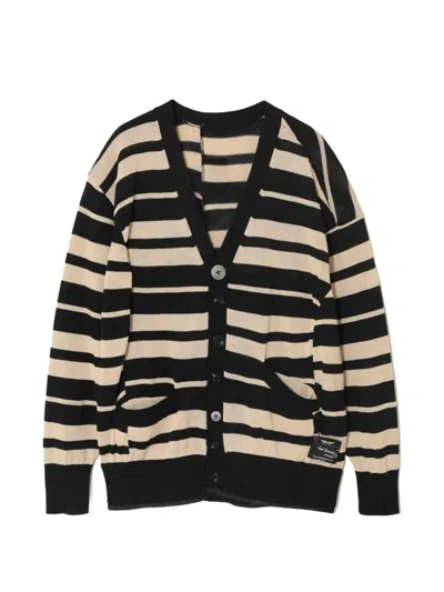 Undercover Striped V-neck Cardigan In Multi