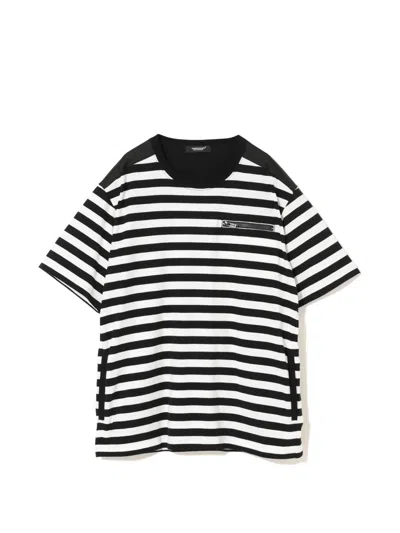 Undercover Gestreiftes T-shirt Mit Reissverschluss In Multi